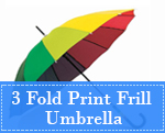3 Fold Print Frill Umbrella