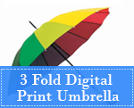 3 fold digital print umbrella